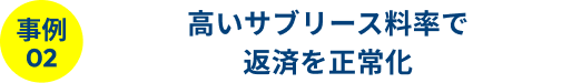 事例02 高いサブリース料率で返済を正常化