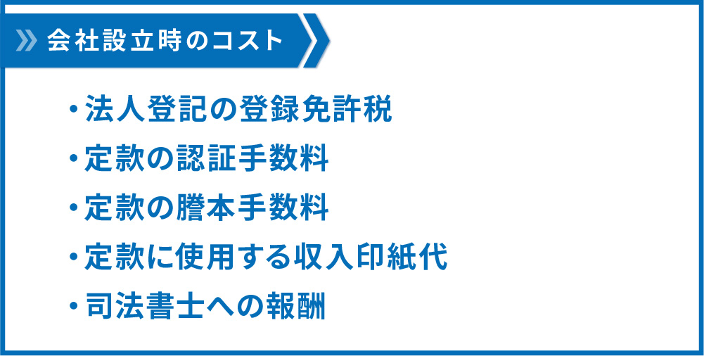 会社設立時のコスト