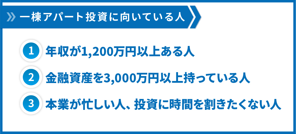 一棟アパート投資に向いている人