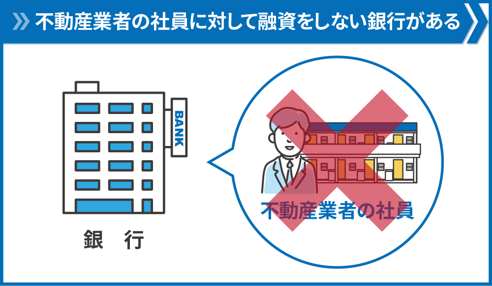 不動産業者の社員に融資をしない